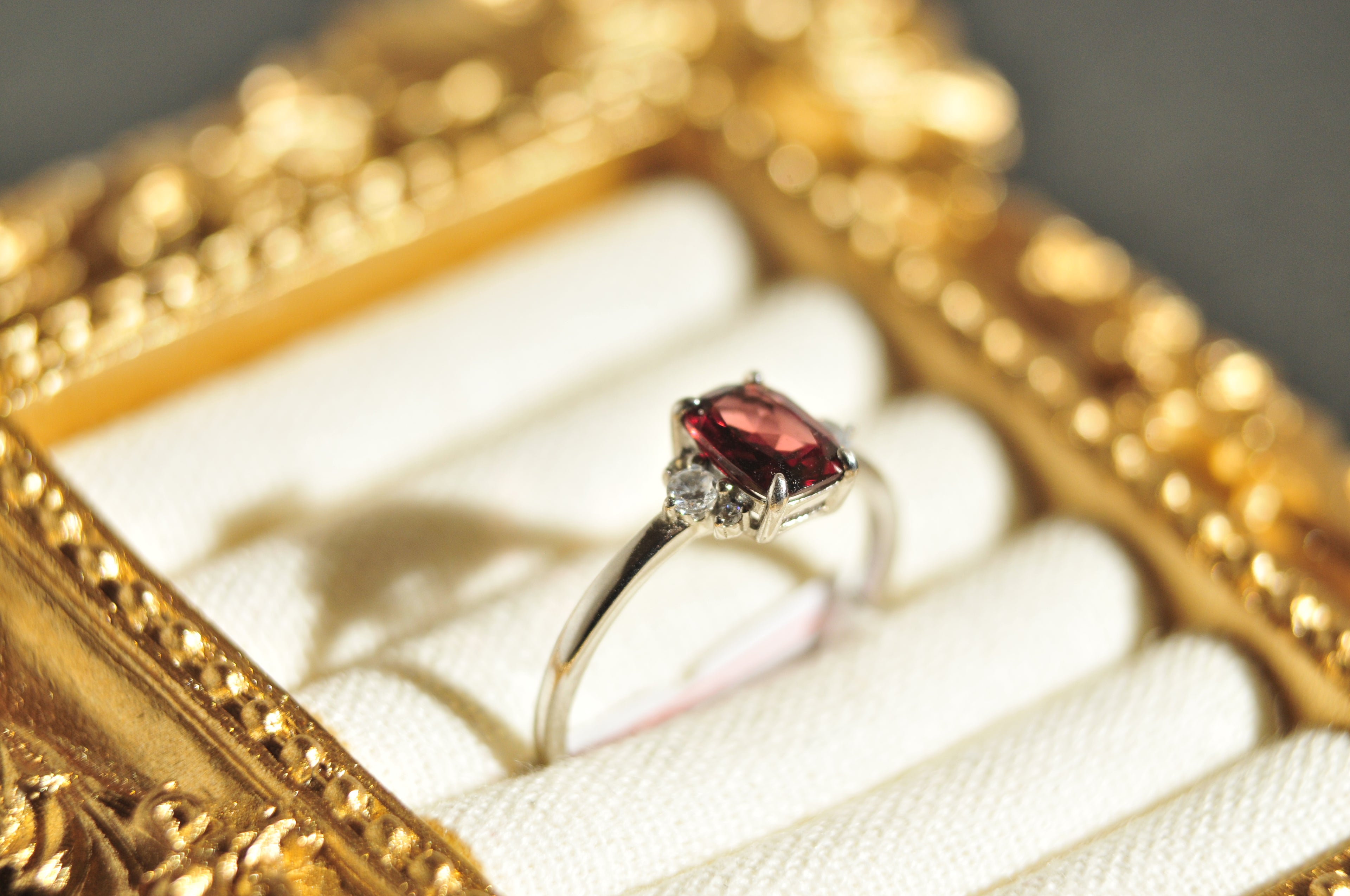 Garnet Ring Natural Gemstone in 925 Sterling Silver Size 7