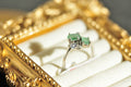 Emerald & Tanza Ring Natural Gemstone in 925 Sterling Silver Size 8