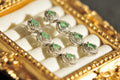 Emerald Dangling Stud Earrings in 925 Sterling Silver