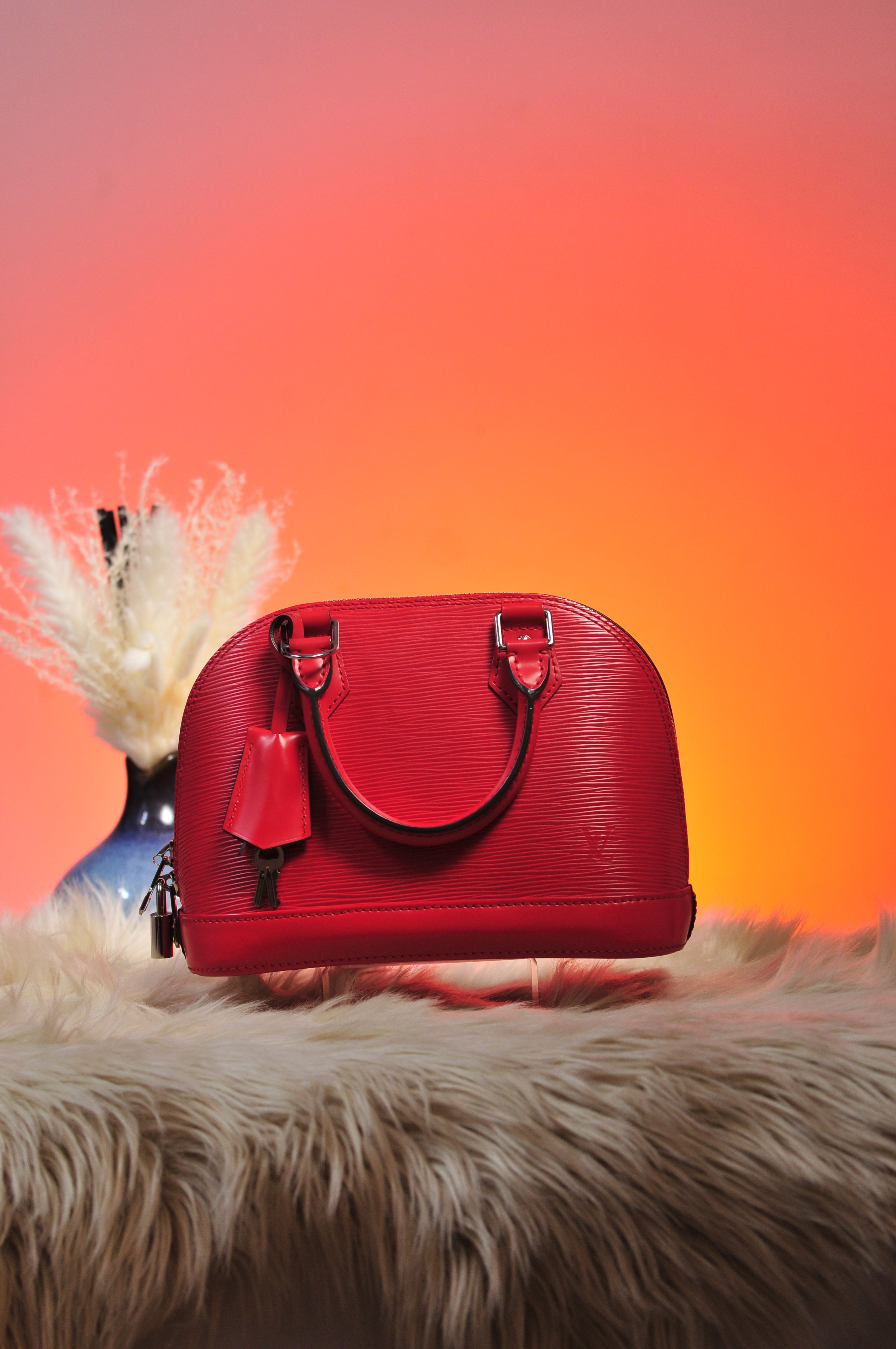 Louis Vuitton BB Alma in Epi Leather in Silver Hardware