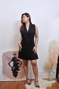 Zoe Sleeveless blazer dress | Color: Noir or Black