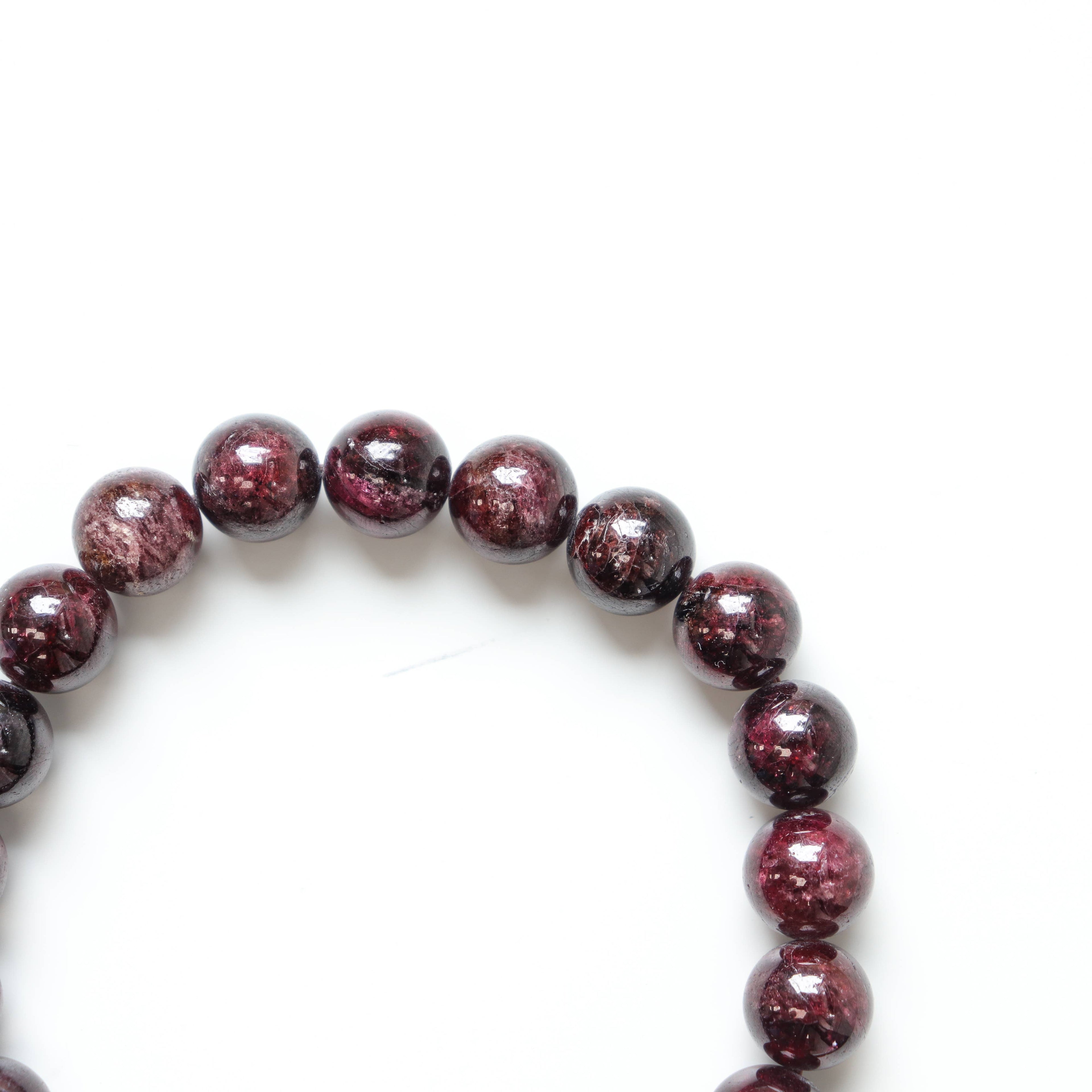 Garnet Round Beaded Bracelet 8 mm