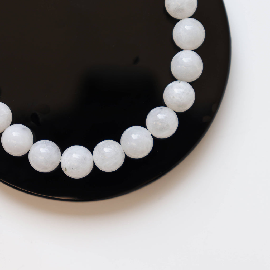 Rainbow Moonstone Round Beaded Bracelet 8 mm