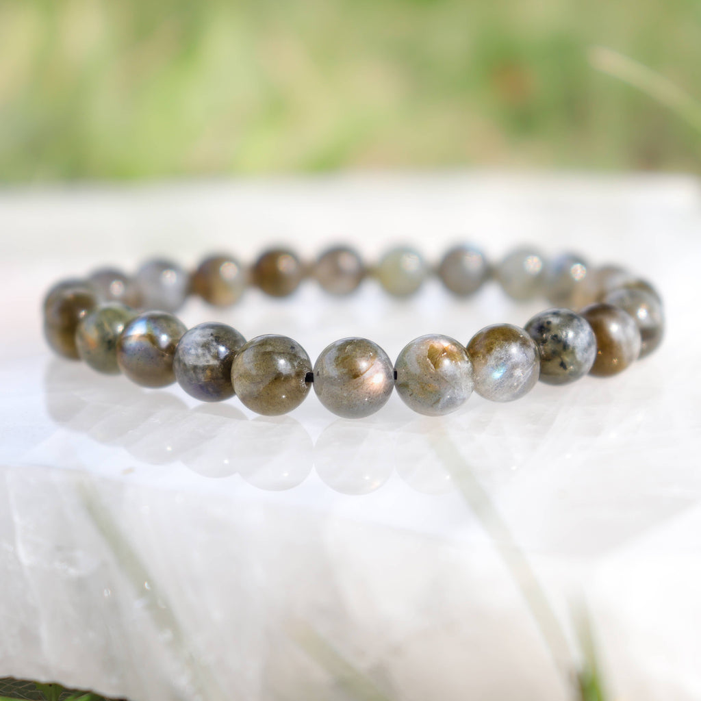 Labradorite Round Beaded Bracelet 8 mm
