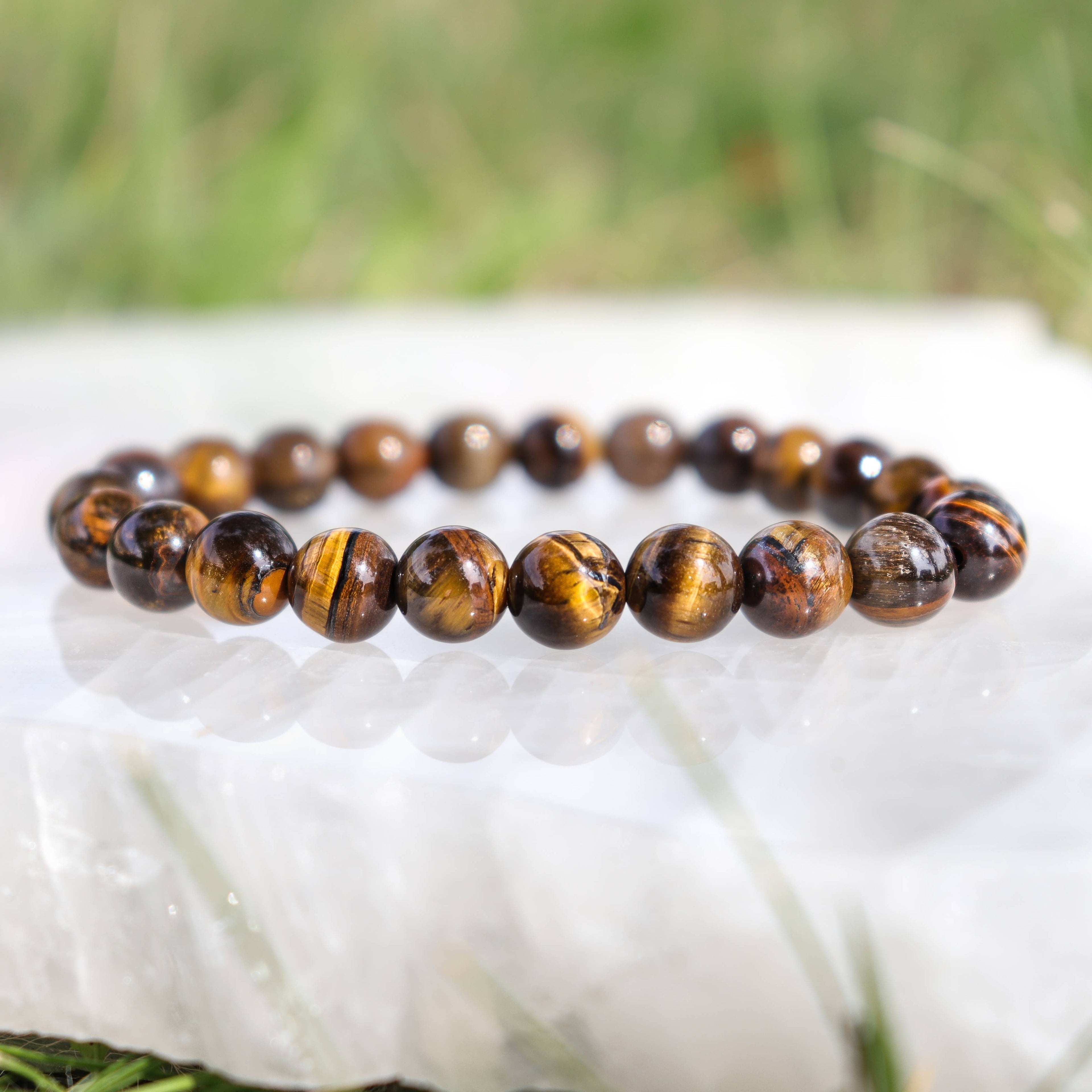 Golden Tiger's Eye Round Beaded Bracelet 8 mm
