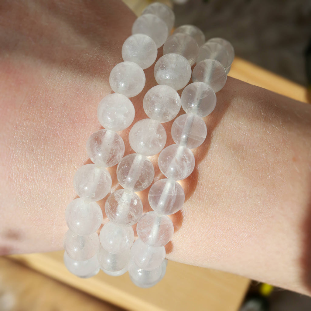Clear Quartz Round Beaded Bracelet 8 mm