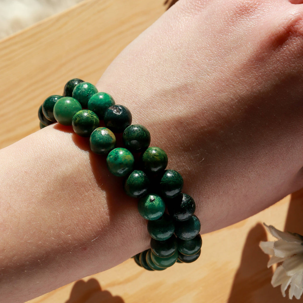 Jade Round Beaded Bracelet