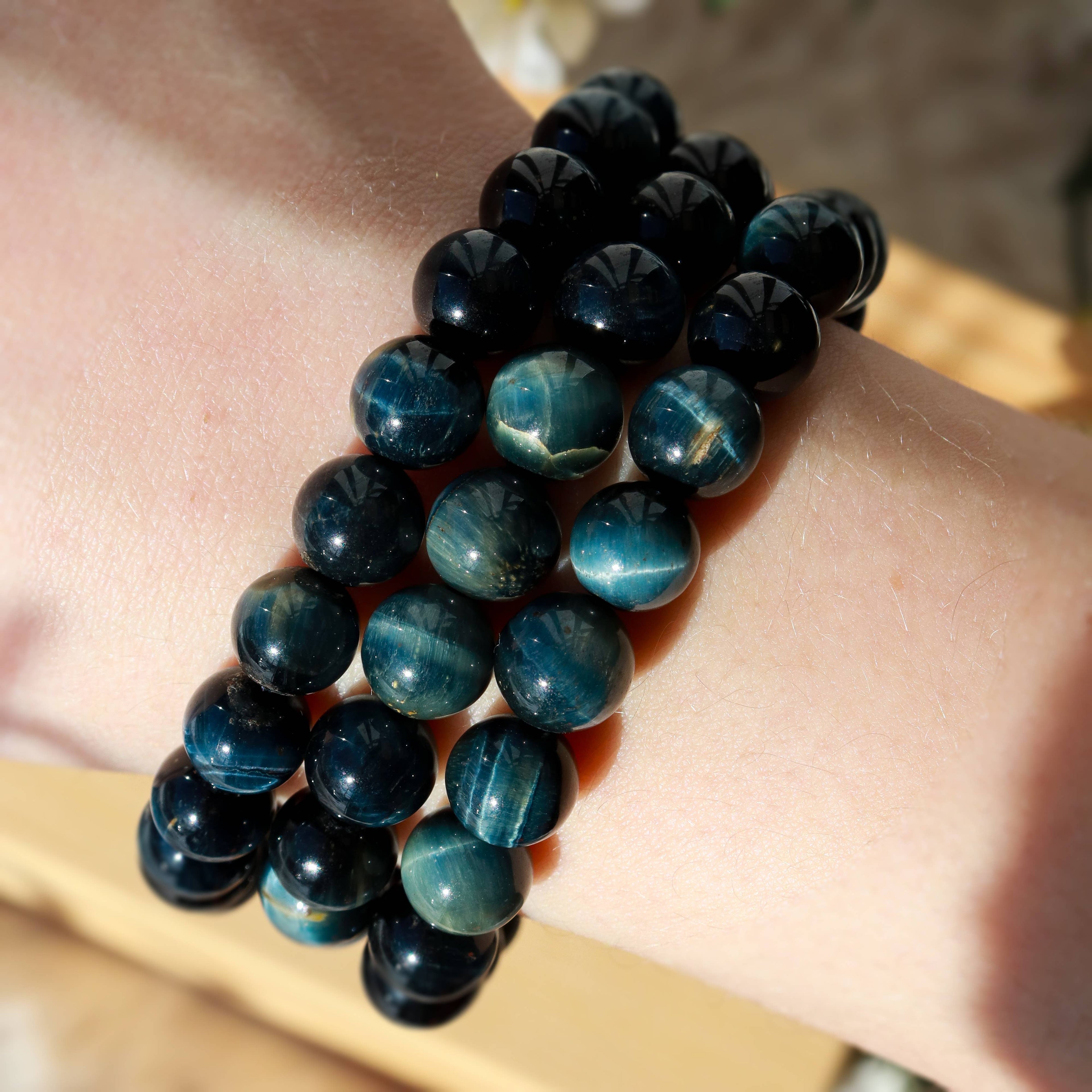Blue Tigers Eye Bracelet 8 mm