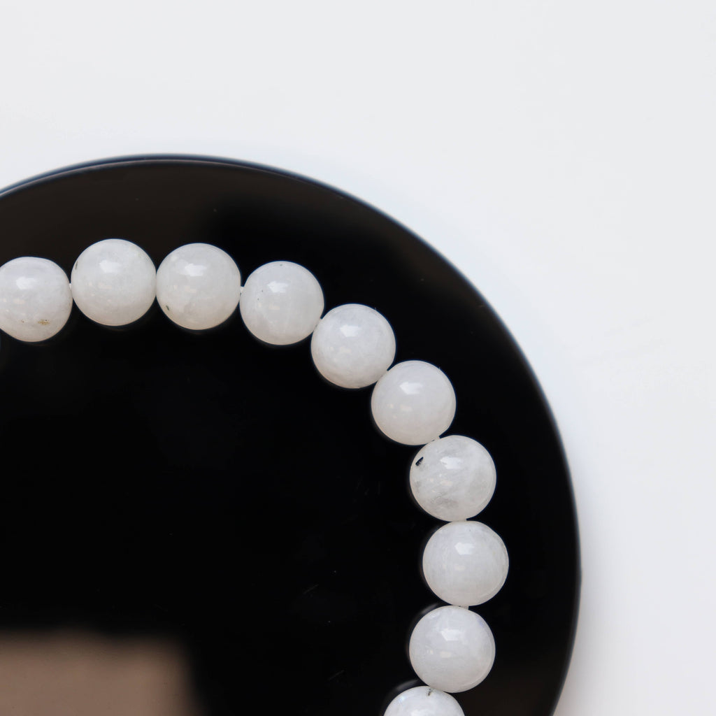 Rainbow Moonstone Round Beaded Bracelet 8 mm