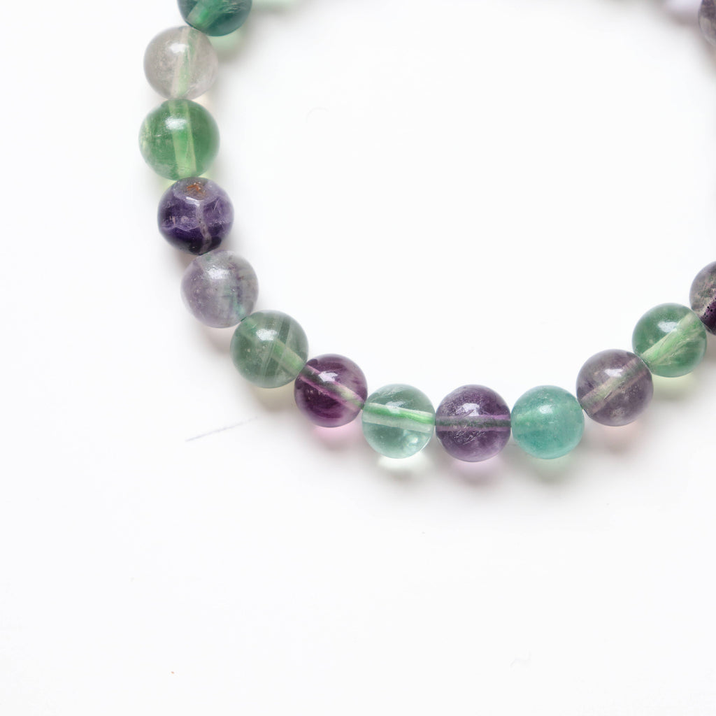 Rainbow Fluorite Round Beaded Bracelet 8 mm
