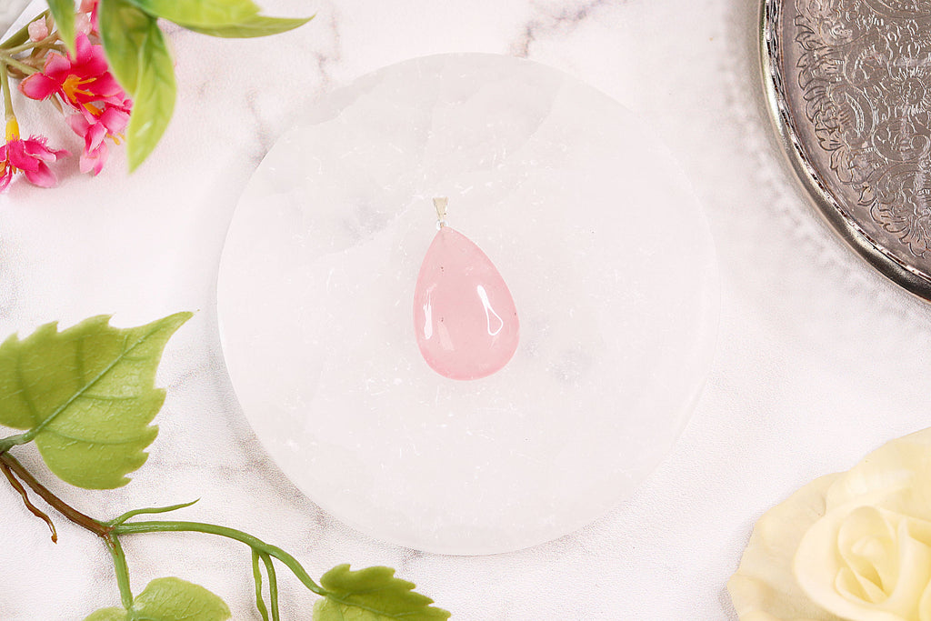 Rose Quartz Teardrop Pendants - Rose Quartz Jewelry