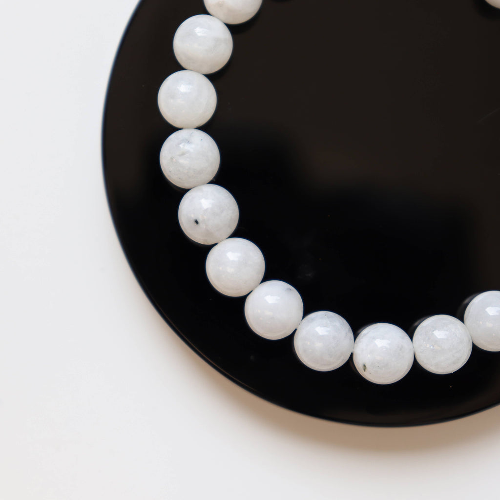 Rainbow Moonstone Round Beaded Bracelet 8 mm