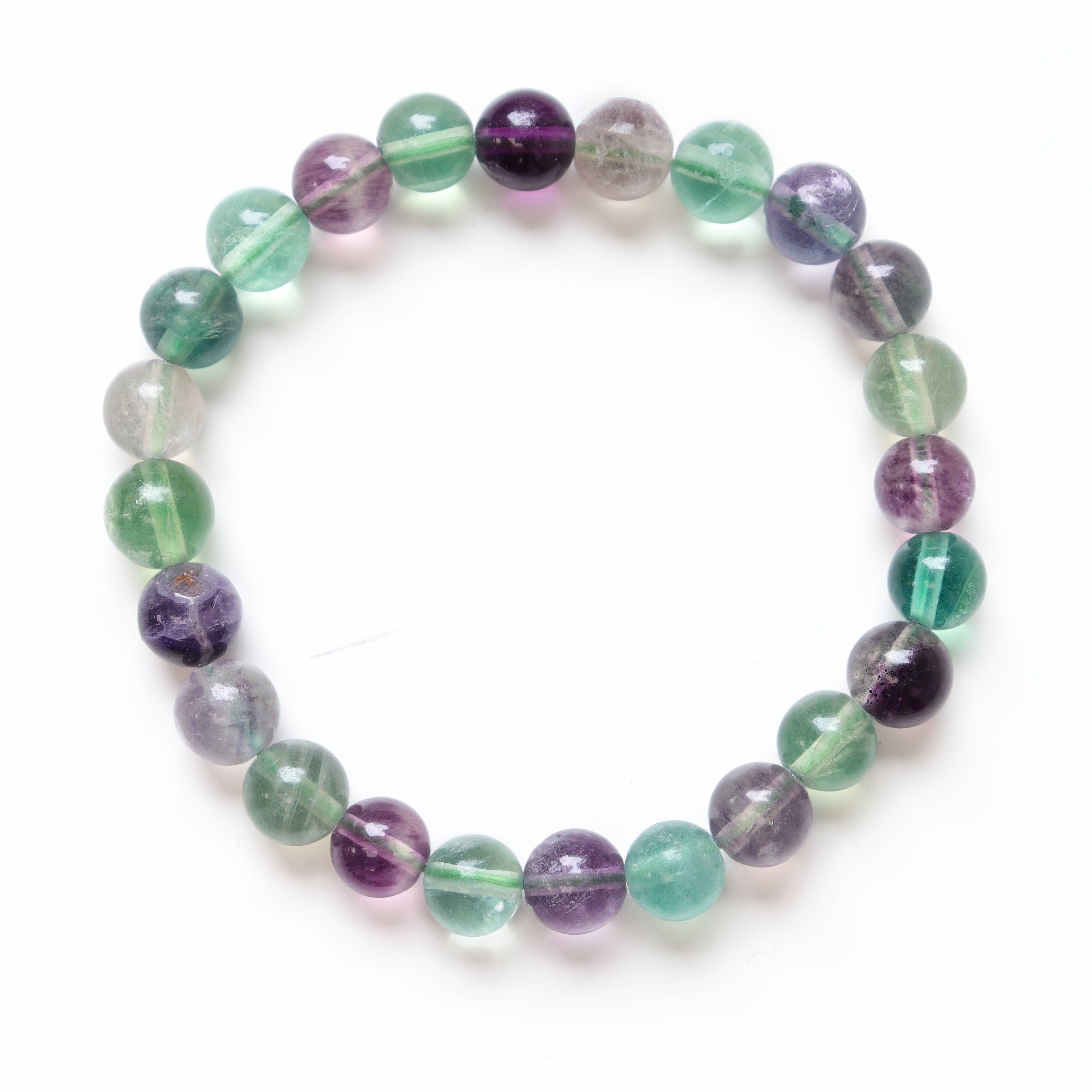 Rainbow Fluorite Round Beaded Bracelet 8 mm