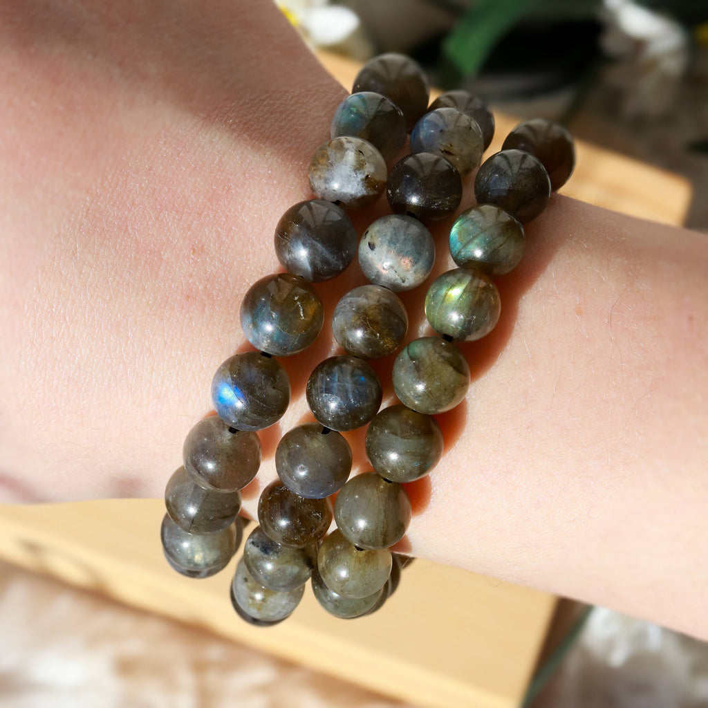 Labradorite Round Beaded Bracelet 8 mm