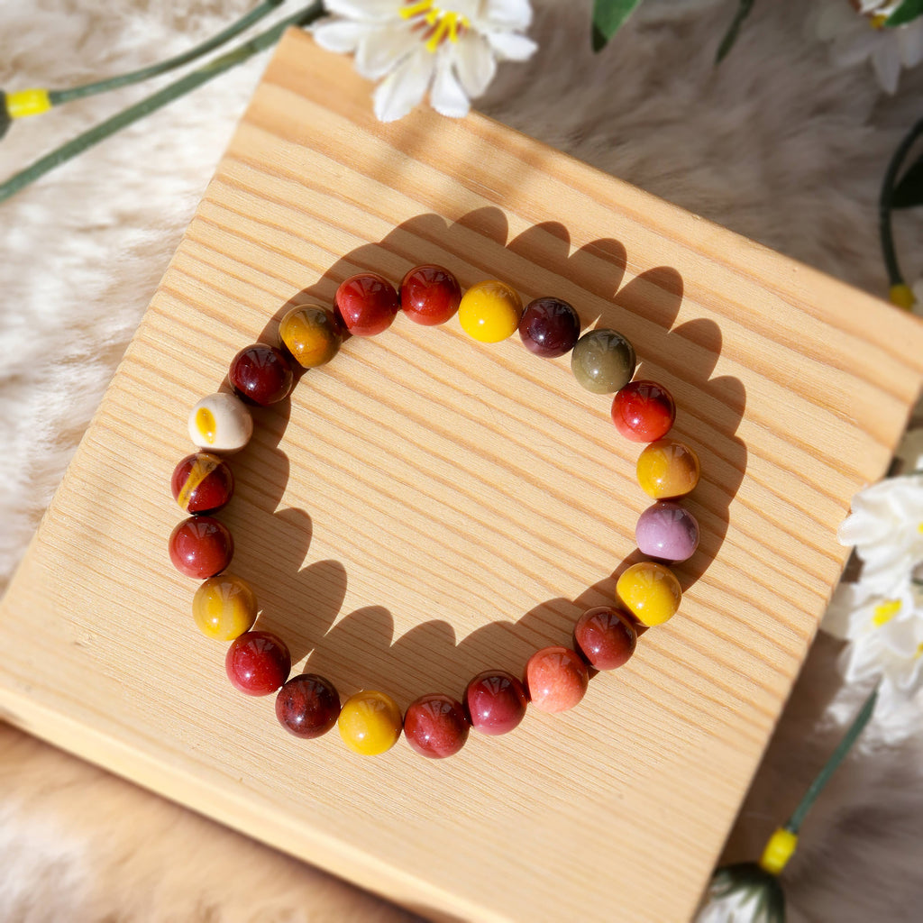 Mookaite Round Beaded Bracelet 8 mm