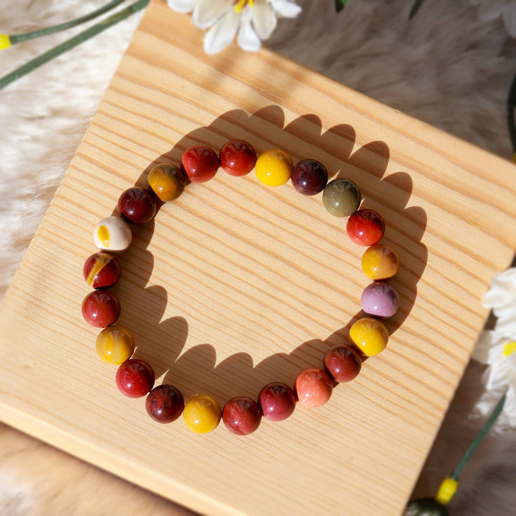 Mookaite Round Beaded Bracelet 8 mm