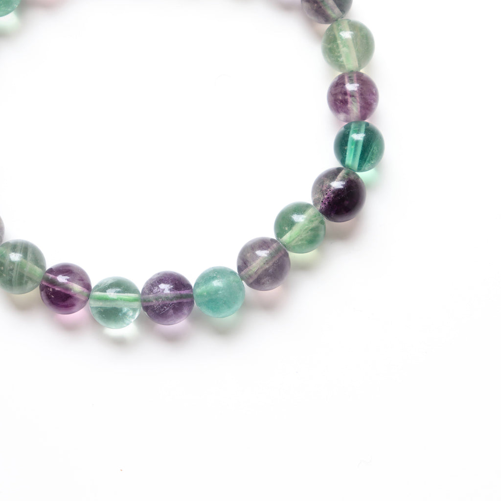 Rainbow Fluorite Round Beaded Bracelet 8 mm