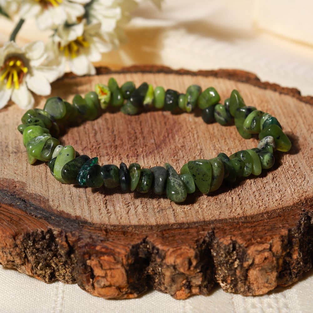 Nephrite Jade Stone Bracelet, Health & Abundance