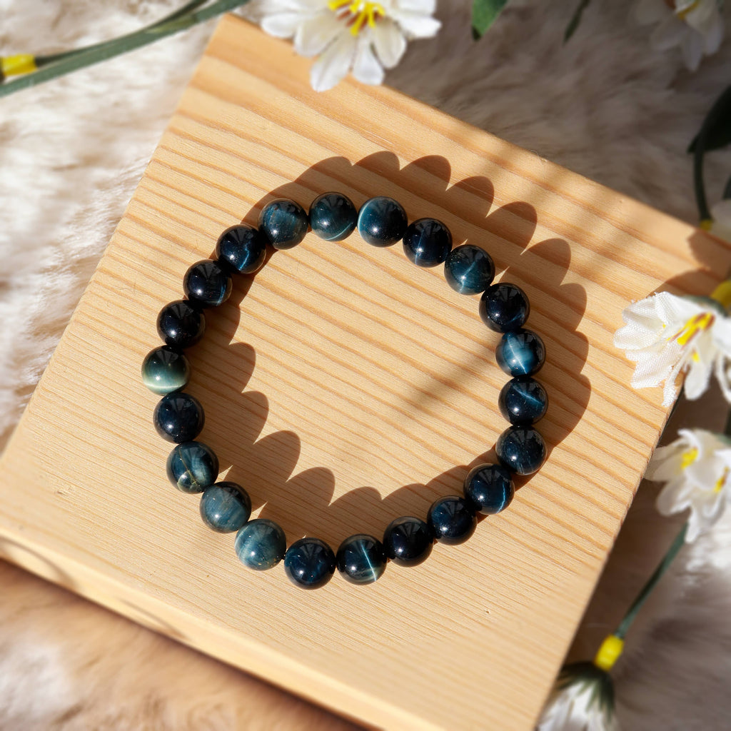 Blue Tigers Eye Bracelet 8 mm