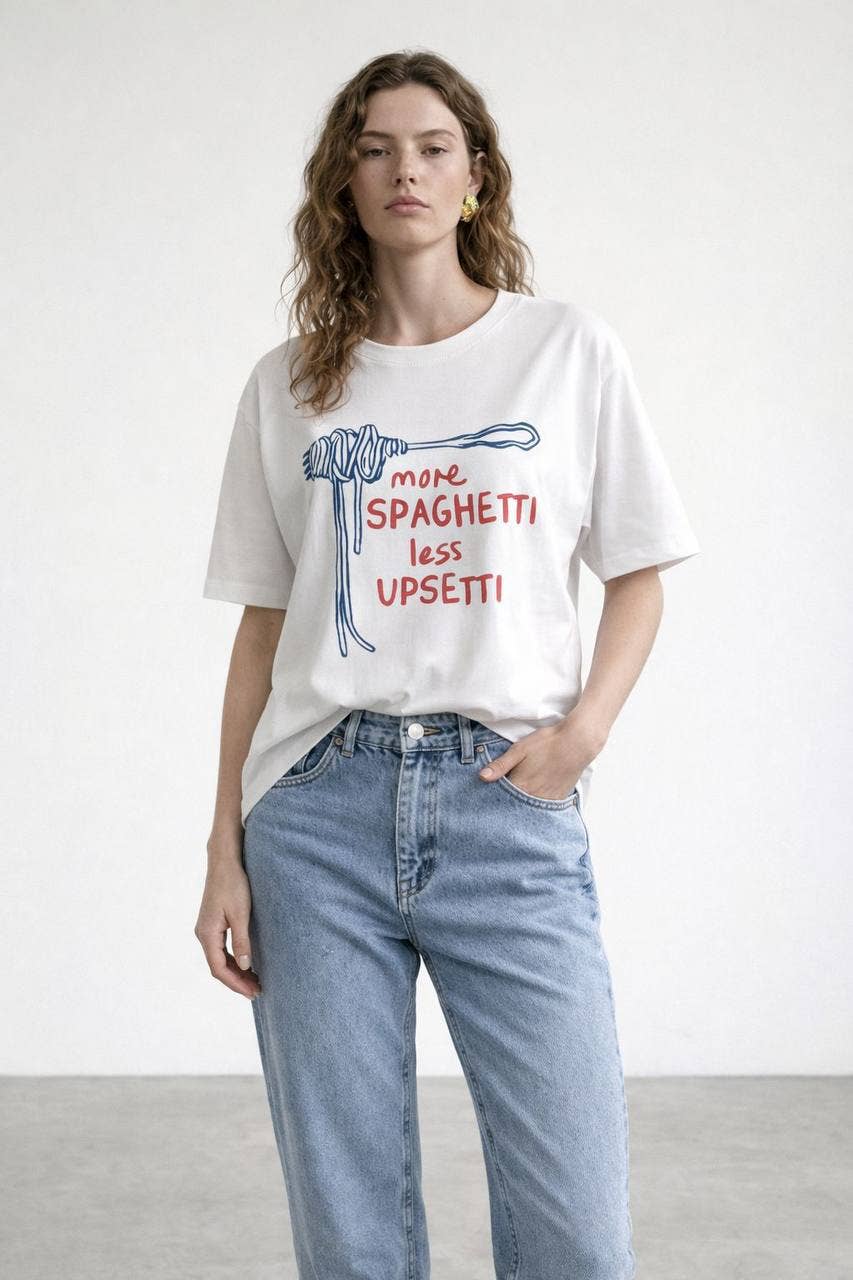Spaghetti T-shirt: Off-White