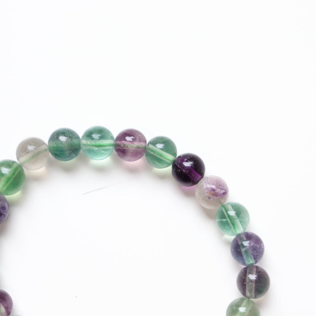 Rainbow Fluorite Round Beaded Bracelet 8 mm