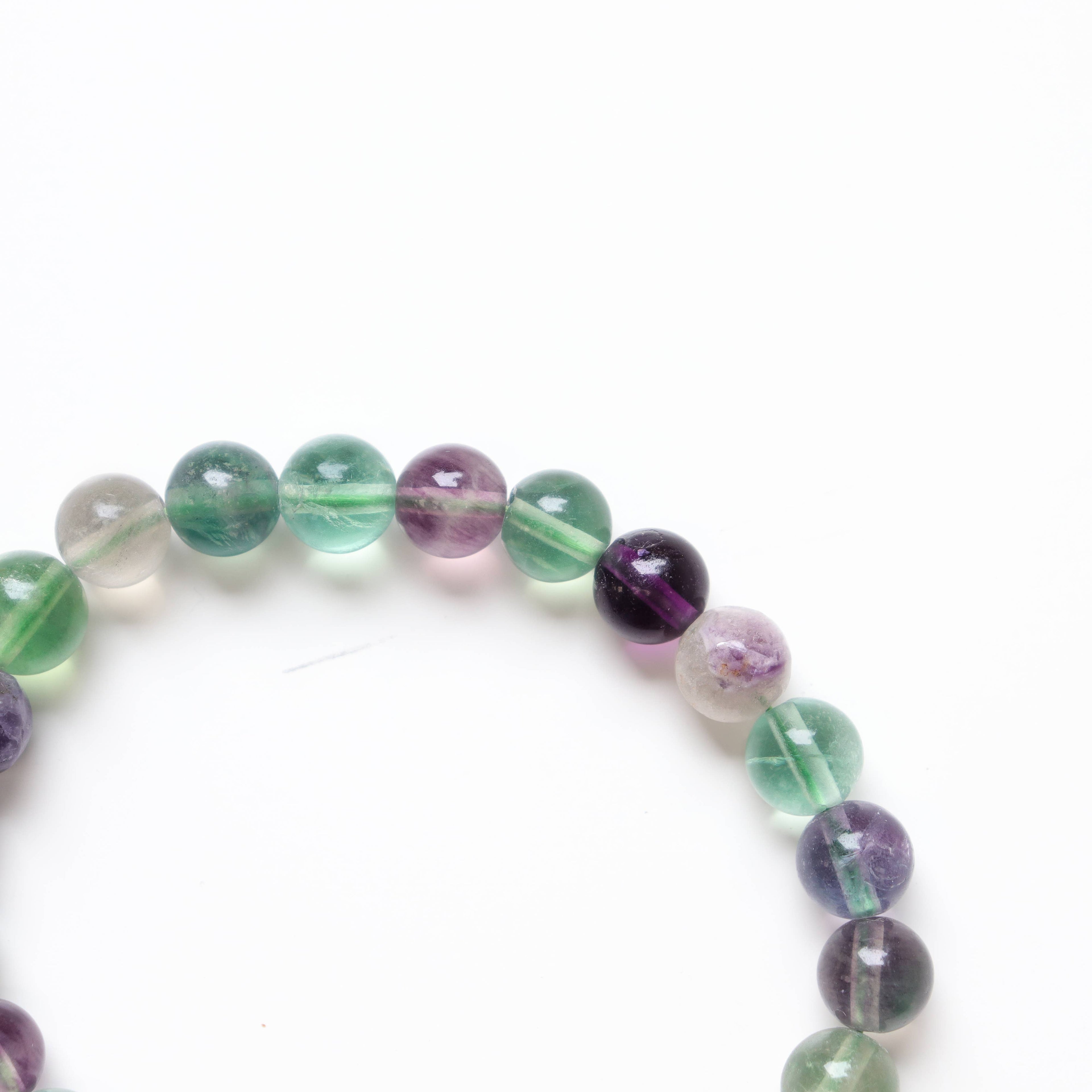 Rainbow Fluorite Round Beaded Bracelet 8 mm