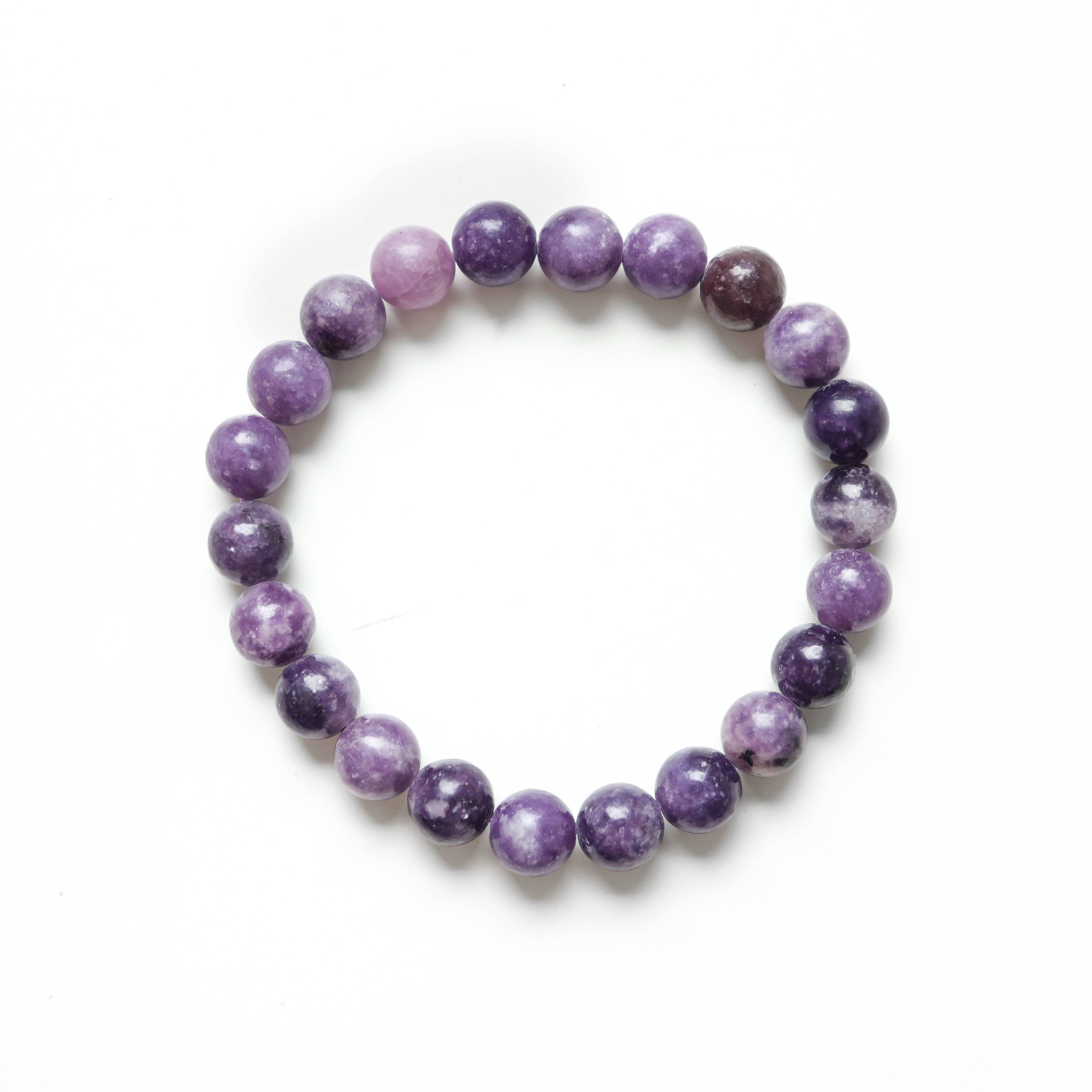 Lepidolite Round Beaded Bracelet 8 mm