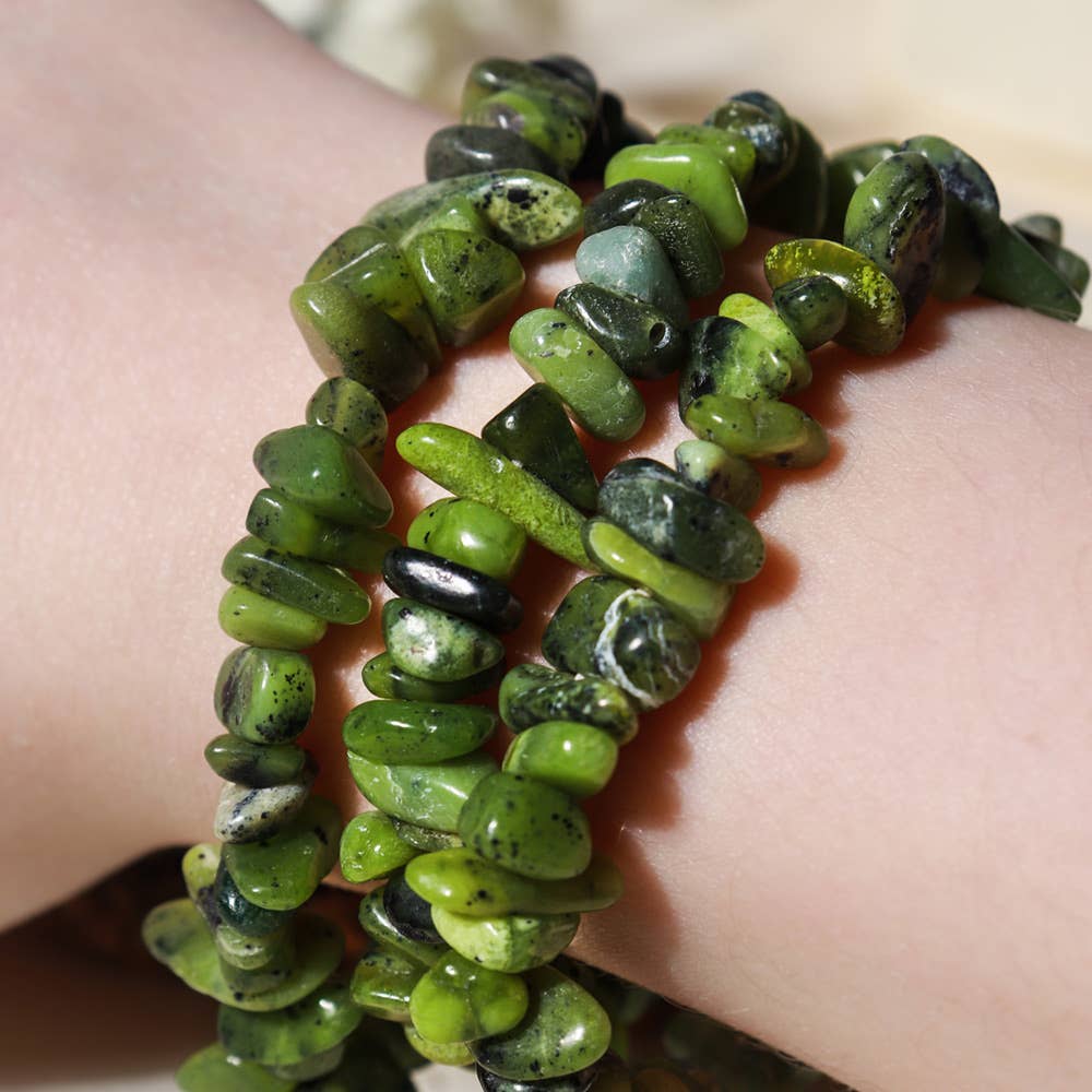 Nephrite Jade Stone Bracelet, Health & Abundance