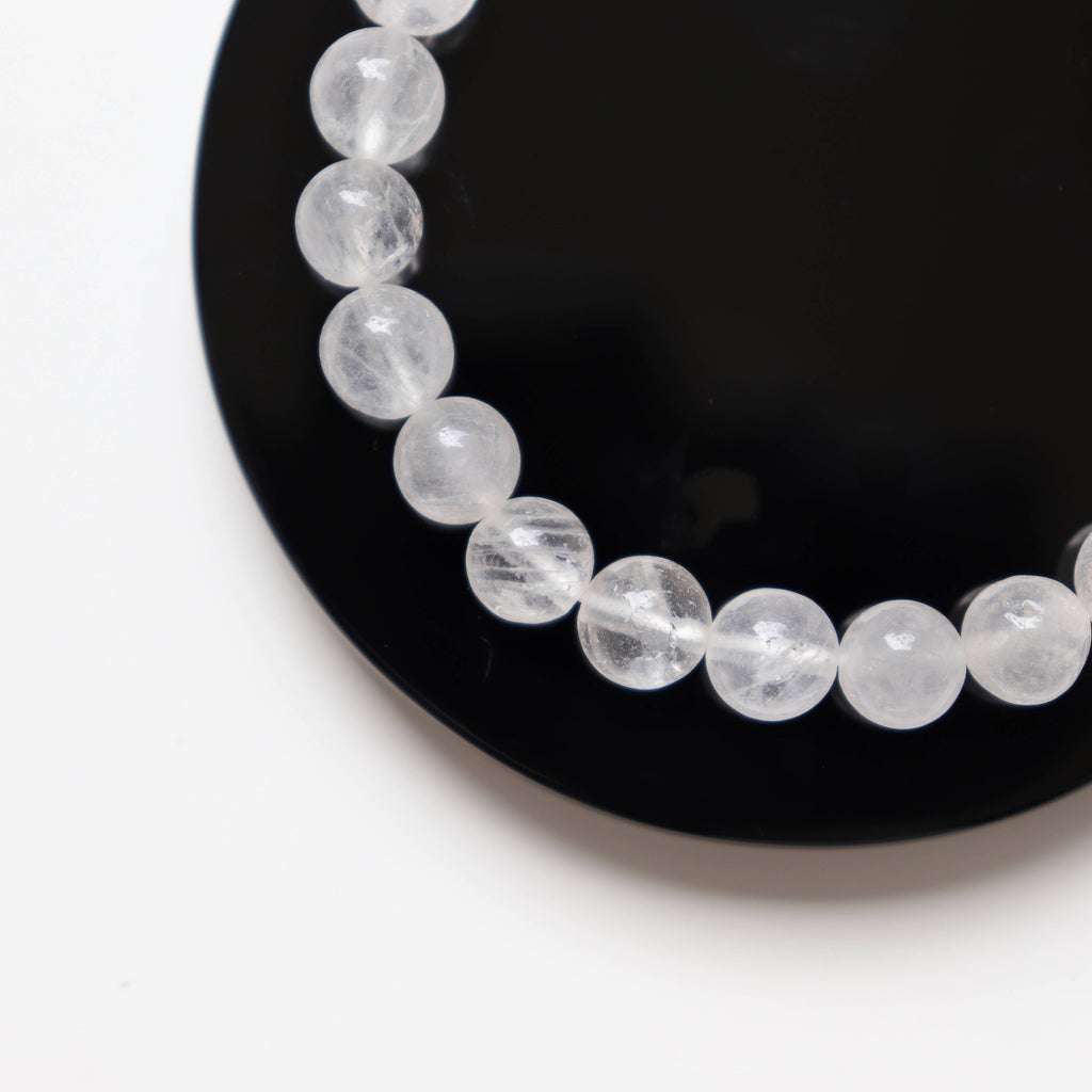 Clear Quartz Round Beaded Bracelet 8 mm