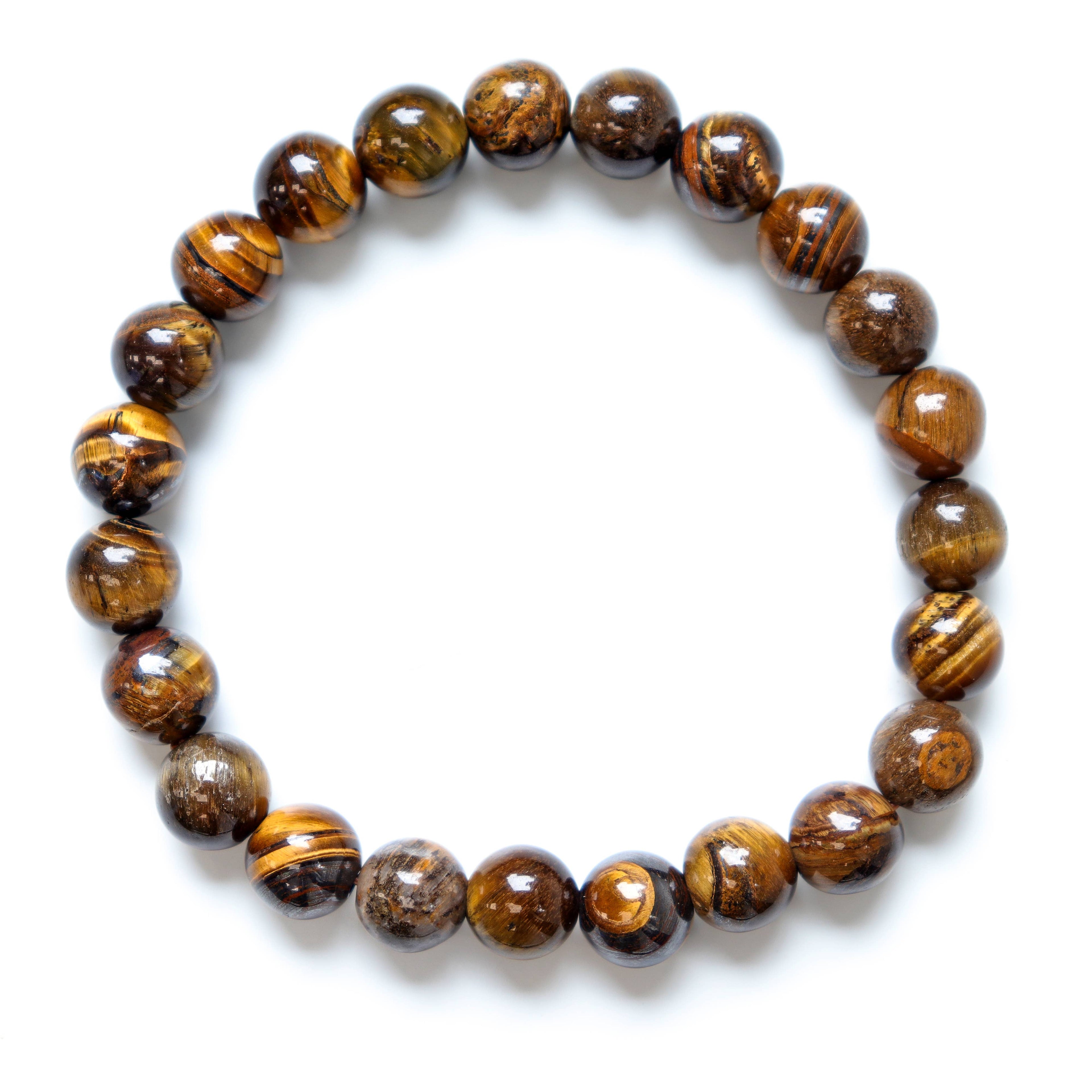 Golden Tiger's Eye Round Beaded Bracelet 8 mm