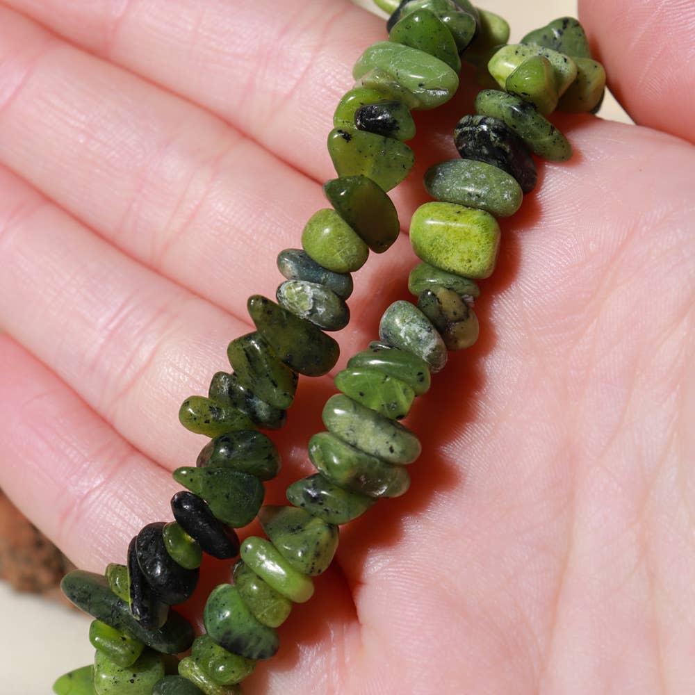 Nephrite Jade Stone Bracelet, Health & Abundance