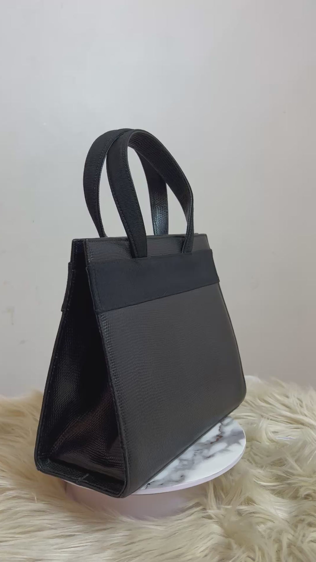 Salvatore Ferragamo Top Handle Bag in Embossed Leather with Shoulder Strap