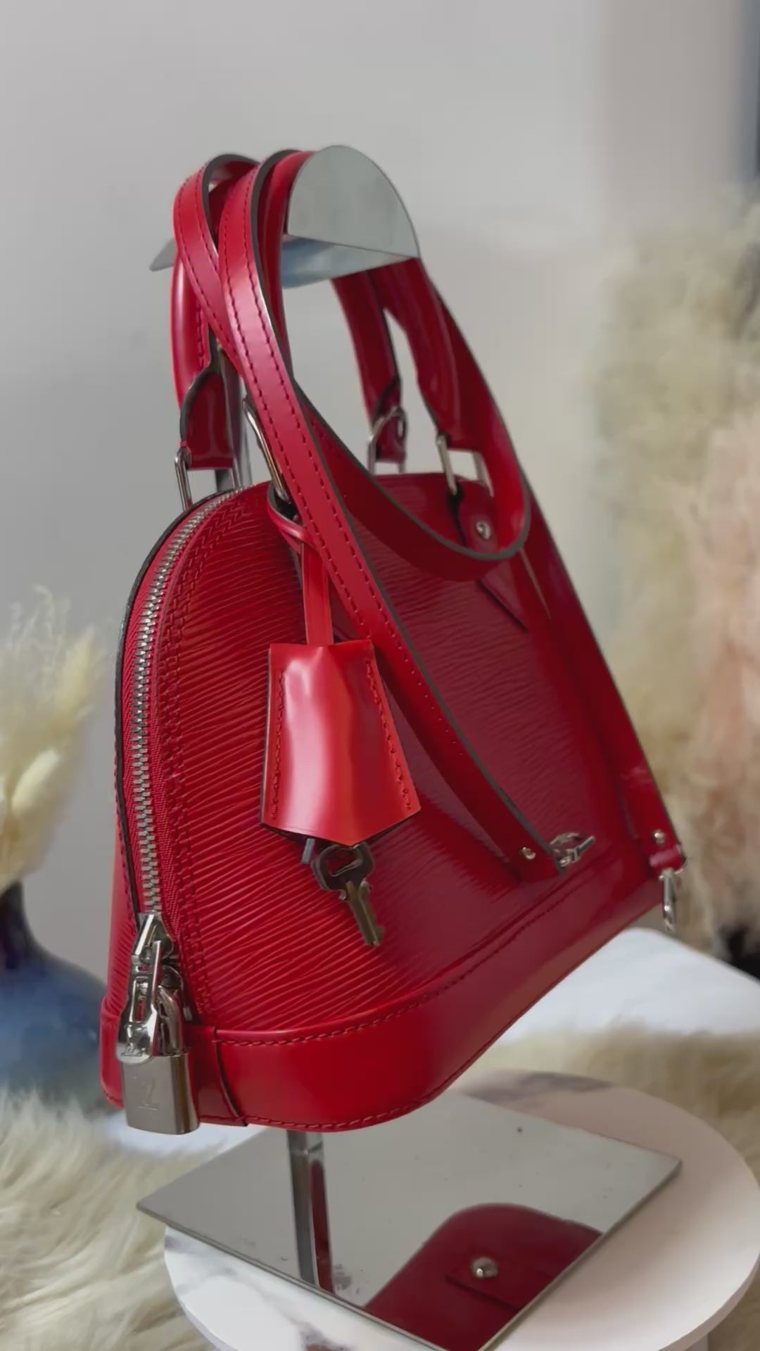 Louis Vuitton BB Alma in Epi Leather in Silver Hardware